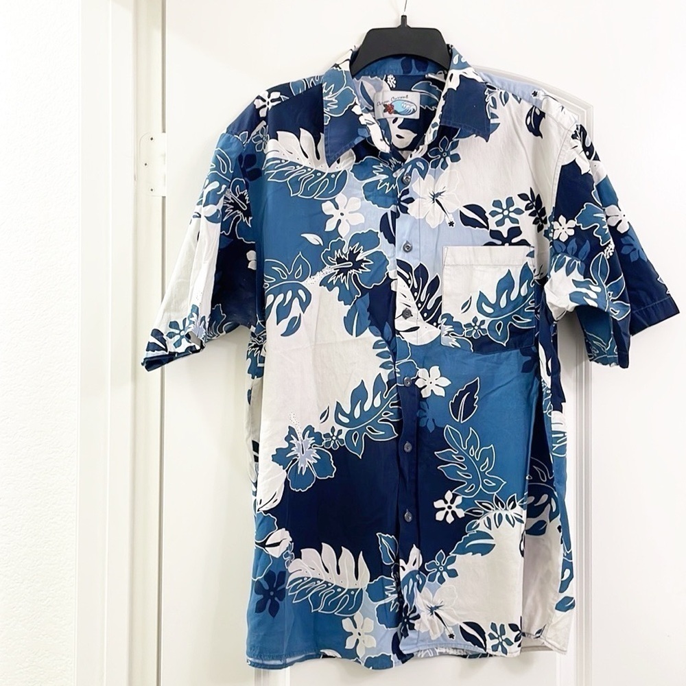Ocean Current Hawaiian print short sleeve button down shirt